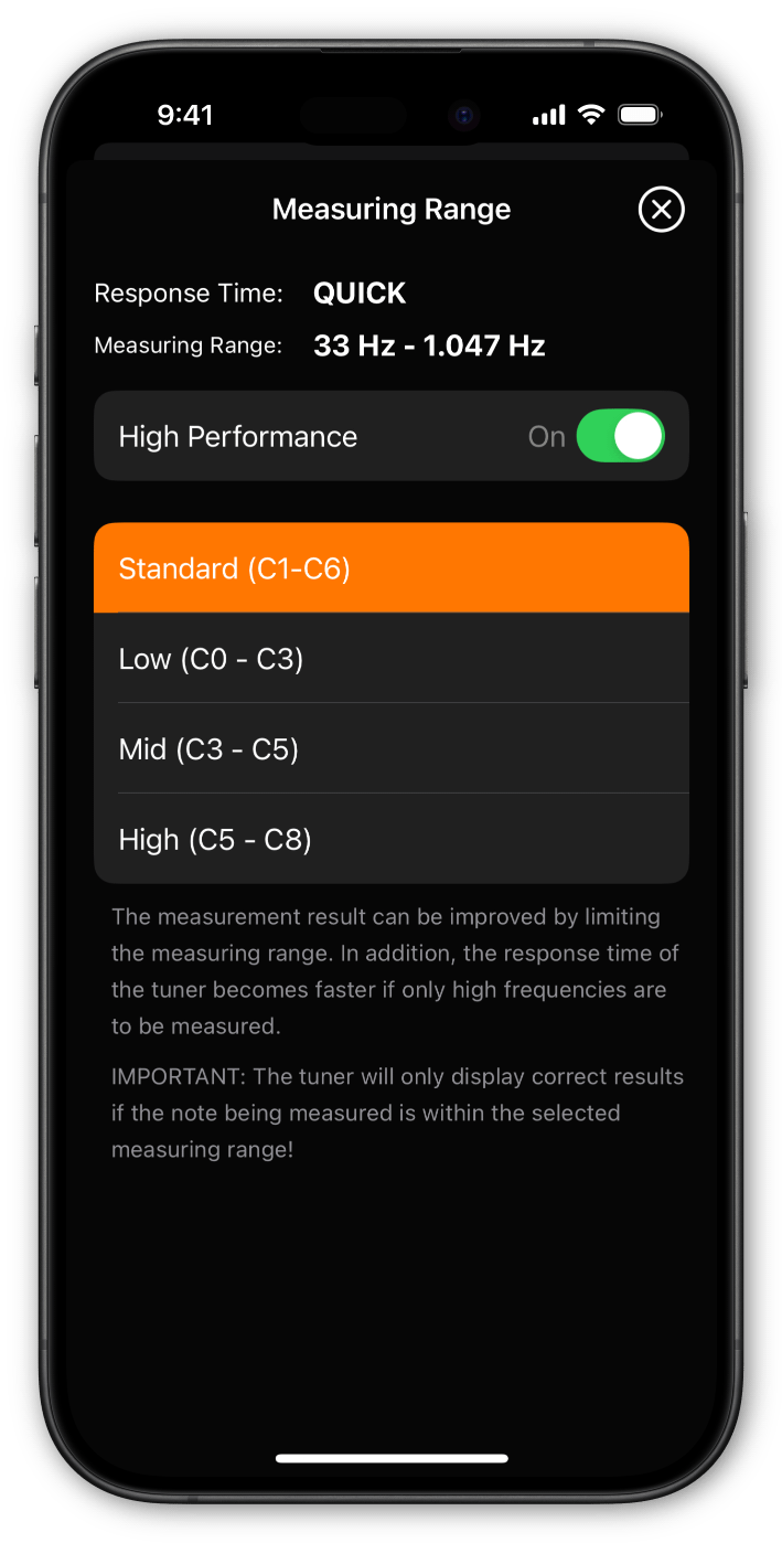 Tuning list screenshot