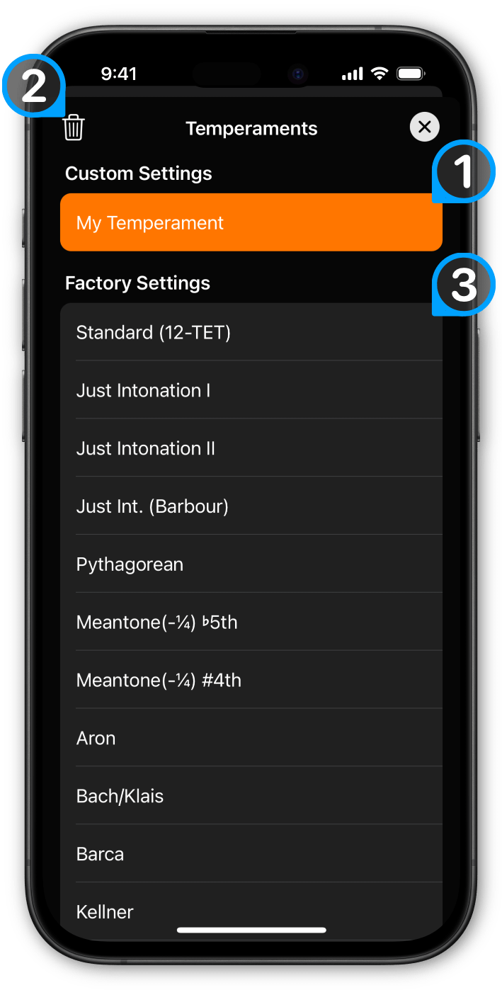 Tuning list screenshot