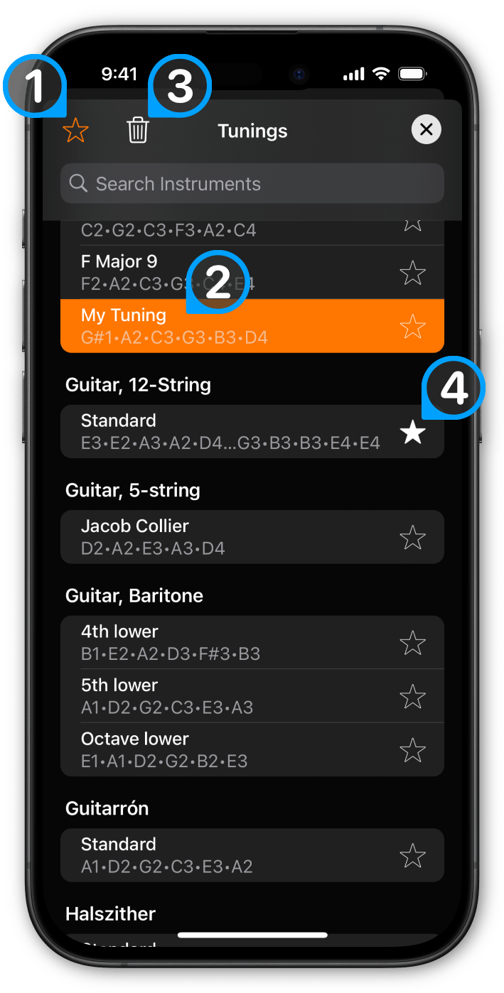 Tuning list screenshot